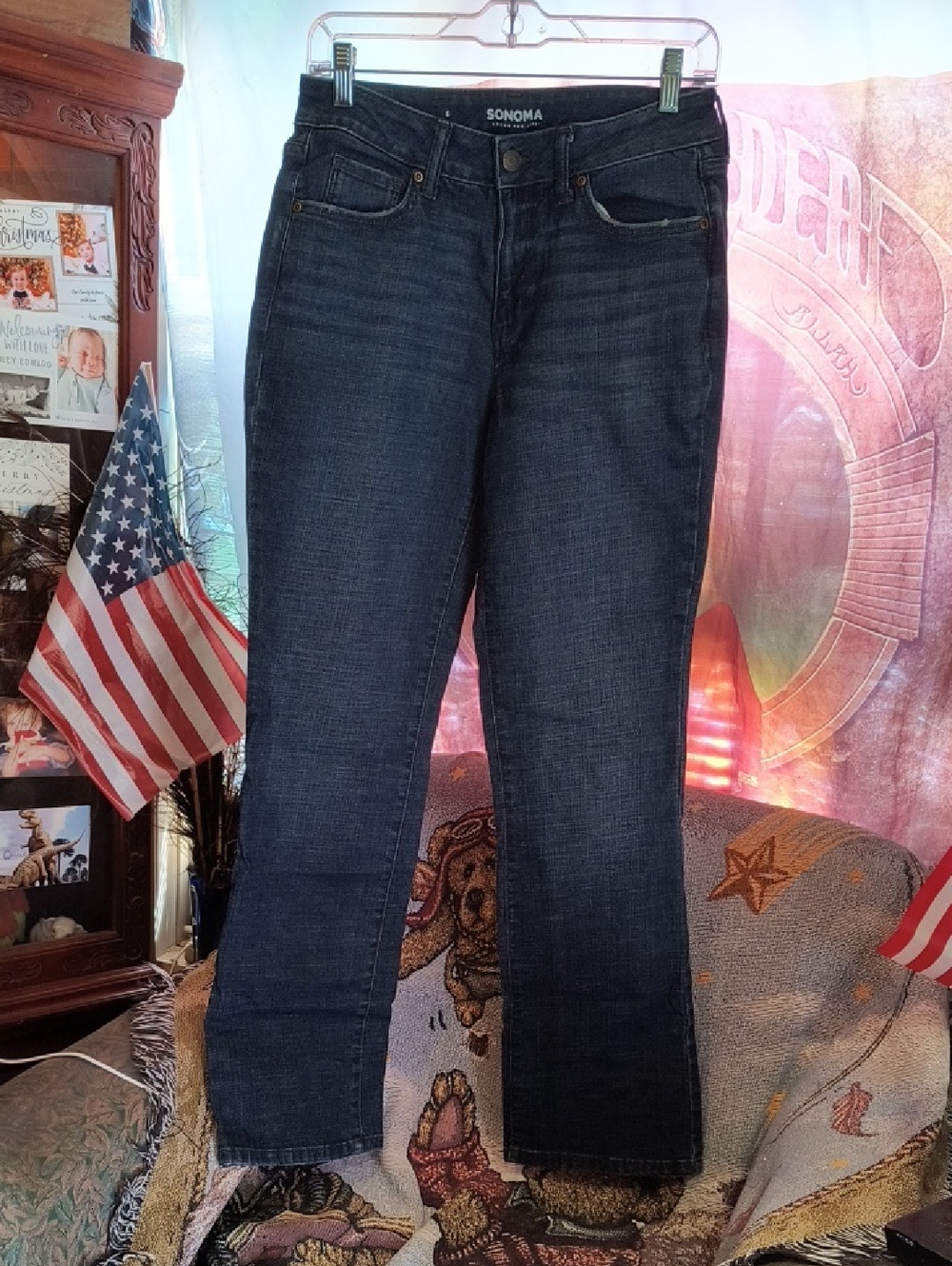 Sonoma Women's Dark Indigo Straight-Leg Jeans 6